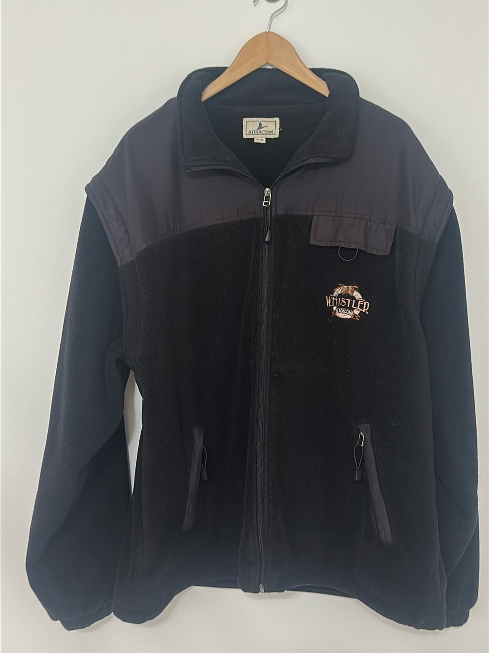 Black Full-Zip Fleece Jacket - Men's XL